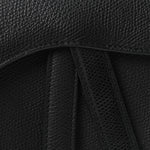 Grained Calfskin Mini Saddle Bag Black