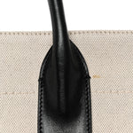 Linen Calfskin Rive Gauche Tote White Black
