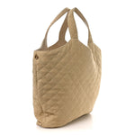 Nubuck Suede Quilted Maxi Icare Shopping Tote Safari Beige