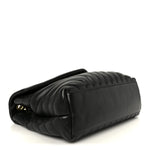 Grain de Poudre Calfskin Y Quilted Monogram Medium Loulou Chain Satchel Black