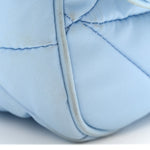 Re-Nylon Quilted Padded Flap Shoulder Bag Celeste