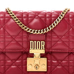 Lambskin Cannage Dioraddict Wallet On Chain Clutch Fuchsia