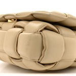 Lambskin Maxi Intreccio Padded Chain Cassette Crossbody Bag Porridge