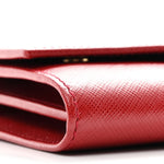 Printed Calfskin Gancini Wallet On Chain Red