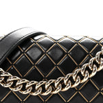 Lambskin Chain Quilted Medium Boy Flap Black