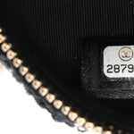 Wool Tweed Lambskin Quilted Chanel 19 Round Clutch With Chain and Coin Purse Black White
