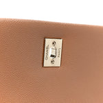 Caviar Quilted Small Coco Handle Flap Brown