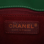 Calfskin Quilted Chain Flap Green