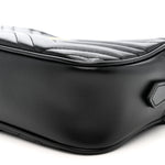 Calfskin Matelasse Small GG Marmont Chain Shoulder Bag Black