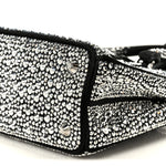 Satin Crystal Mini Galleria Double Zip Tote Metal