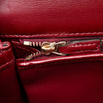 Boarded Dyana Lux Calfskin Web Monochrome Small Bamboo 1947 Top Handle Bag Rosso Ancora
