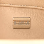 Lambskin Quilted Metal Enamel Chain Top Handle Square Flap Beige