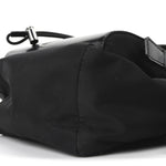 Nylon Brushed Calfskin Mini Sling Backpack  Black