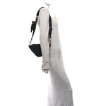 Yarn Raffia Effect Crochet Triangle Shoulder Bag Black