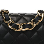 Lambskin Quilted Large CC Funky Town Flap Black