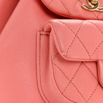 Lambskin Quilted Small Duma Drawstring Backpack Light Pink