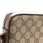 GG Supreme Monogram Small Horsebit 1955 Shoulder Bag Beige Brown Sugar