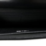 Lambskin Quilted Enamel CC Wallet on Chain WOC Black