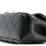 Lambskin Quilted Mini Rectangular Pearl Crush Flap Black