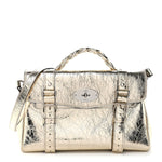 Metallic Crinkled Calfskin Medium Alexa Gold
