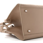 Grained Calfskin Soft Margaux 10 Bag Dark Taupe
