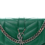Grain De Poudre Mixed Matelasse Triquilt Monogram Chain Wallet Green Field