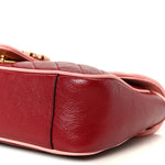 Azalea Calfskin Enamel Matelasse Diagonal Small Torchon GG Marmont Shoulder Bag New Cherry Red Wild Rose