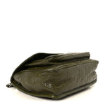 Crinkled Lambskin Matelasse Monogram Baby Niki Chain Satchel Seawood