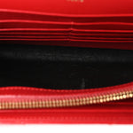 Grain De Poudre Matelasse Chevron Monogram Chain Wallet Rouge Eros