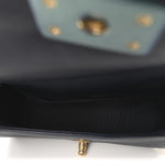 Sheepskin Braided Small Boy Reverso Flap Navy