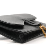 Grained Calfskin Saddle Belt Bag Black