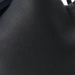 Grained Calfskin Large Bale Bag Navy Blue