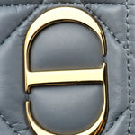 Lambskin Macrocannage Mini Dior Caro Bag Cloud Blue