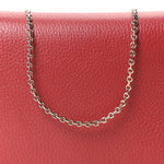 Pebbled Calfskin Rockstud Wallet on Chain Rouge Pur