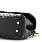 Caviar Quilted Mini Coco Handle Flap Black