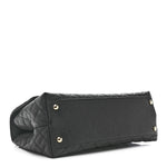 Caviar Quilted Small Coco Handle Flap Black