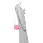 Caviar Quilted Gripoix CC Round Clutch With Chain Pink