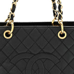 Caviar Quilted Grand Shopping Tote GST Black