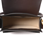 Calfskin Crocodile Embossed Small Tess Bag Dark Ebony