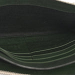 Calfskin Gancini Embossed Wristlet Clutch Dark Green