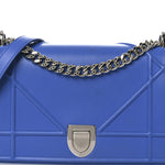 Smooth Calfskin Medium Diorama Flap Bag Blue