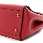 Soft Grain Calfskin Small Buckle Tote Parade Red