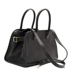 Polished Saddle Calfskin Soft Margaux 10 Bag Black