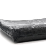 Piuma Calfskin Jumbo GG Embossed Medium Wristlet Messenger Bag Black