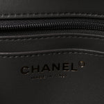 Lambskin Quilted Mini Top Handle Rectangular Flap Dark Grey
