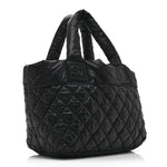 Nylon Quilted Small Coco Cocoon Tote Black