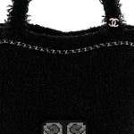 Tweed Resin Strass Large Robot Shopping Bag Black