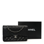 Caviar Quilted Jumbo Double Flap Black