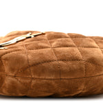 Suede Quilted Icarino Bag Cognac