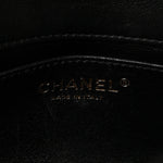Lambskin Resin Quilted Top Handle Flap Black